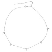 Collar de malla de bolitas de 1,5 mm con 5 cuentas pasantes de 5 mm - Acero inoxidable 304 x1