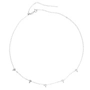 Collar tipo «Forçat» de malla de 1,6 mm con 5 cuentas pasantes de 4 mm, acero inoxidable 304, 47 cm