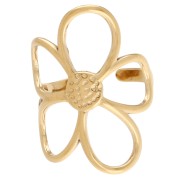 Anillo ajustable con forma de flor de 30 mm - Tallas 51 a 56 - Acero inoxidable 304 Dorado x1|raw }}