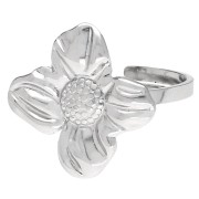 Anillo ajustable con forma de flor de 18 mm - Tallas 50 a 58 - Acero inoxidable 316 x1