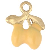 Dije con forma de limones, 13 x 11 mm, resina epoxi - Acero inoxidable 316 Dorado - Amarillo x1