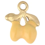 Dije con forma de limones, 13 x 11 mm, resina epoxi - Acero inoxidable 316 Dorado - Amarillo x1