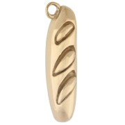 Dije con forma de barra de pan, 18 x 5 mm - Acero inoxidable 316 Dorado x 1|raw }}