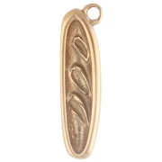 Dije con forma de barra de pan, 18 x 5 mm - Acero inoxidable 316 Dorado x 1