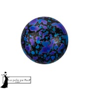 Cabujón redondo de cristal de Puca® de 14 mm - Enamel Blue x1