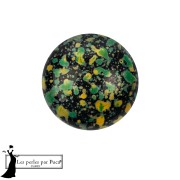 Cabujón redondo de cristal de Puca® de 14 mm - Enamel Green x1