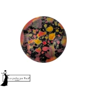 Cabujón redondo de cristal de Puca® de 14 mm - Esmalte naranja x1