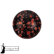 Cabujón redondo de cristal de Puca® de 14 mm - Enamel Red x1
