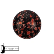 Cabujón redondo de cristal de Puca® de 14 mm - Enamel Red x1