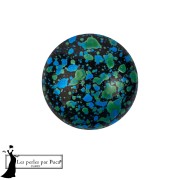 Cabujón redondo de cristal de Puca® de 14 mm - Esmalte turquesa x1