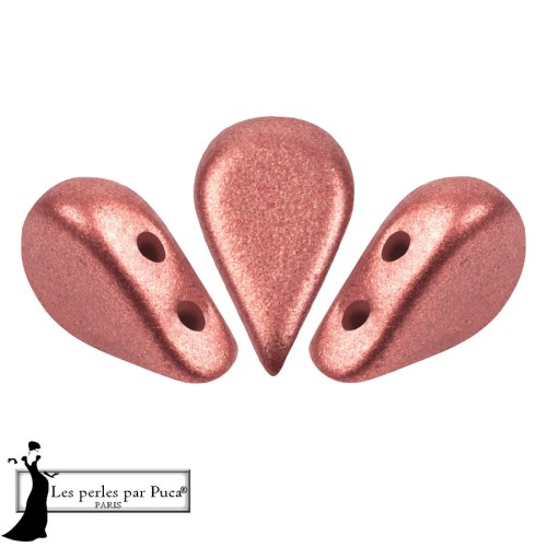Cuentas de cristal Amos® de Puca® 5x8 mm - Bronce India Rose x10 g
