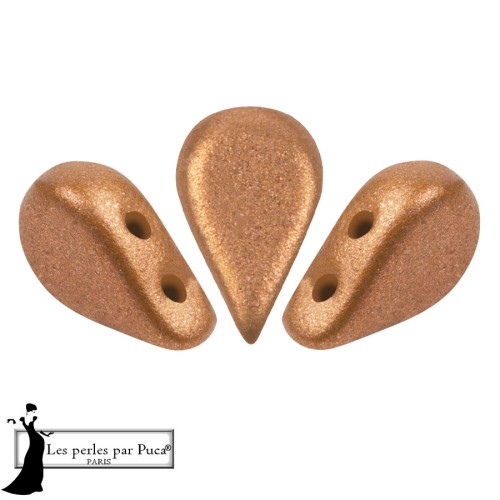 Cuentas de cristal Amos® de Puca® 5x8 mm - Bronce claro cobrizo x10 g