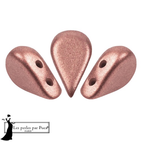 Cuentas de cristal Amos® de Puca® 5x8 mm - Bronce Light rose x10 g