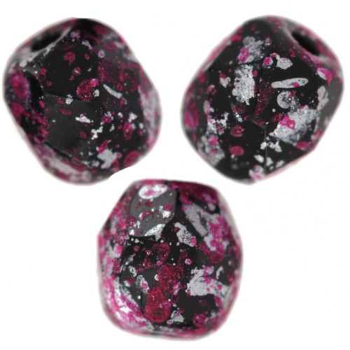 Facetadas 4 mm Jet Tweedy Pink x50