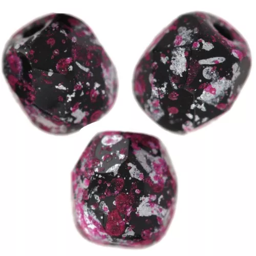 Facetadas 4 mm Jet Tweedy Pink x50