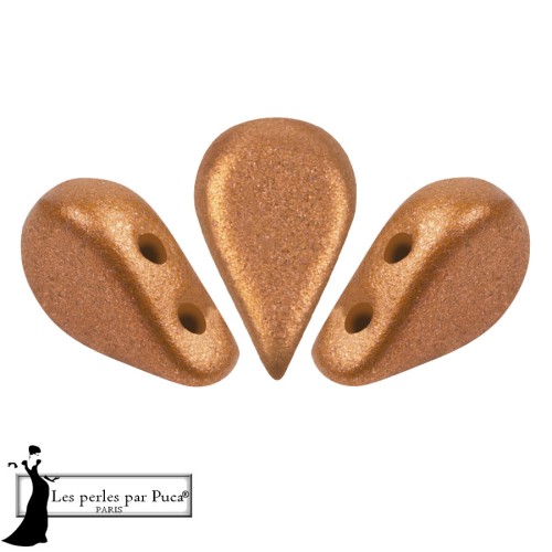 Cuentas de cristal Amos® de Puca® 5x8 mm - Bronce naranja x10 g