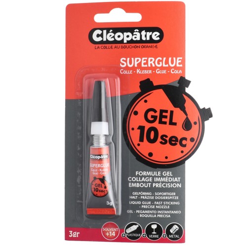 Pegamento Cleopatra - Super Glue Gel con punta de precisión - Transparente, 3 g