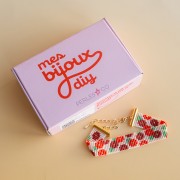 Mis joyas DIY - Kit de pulsera tipo manguito con motivos florales, tejida en telar