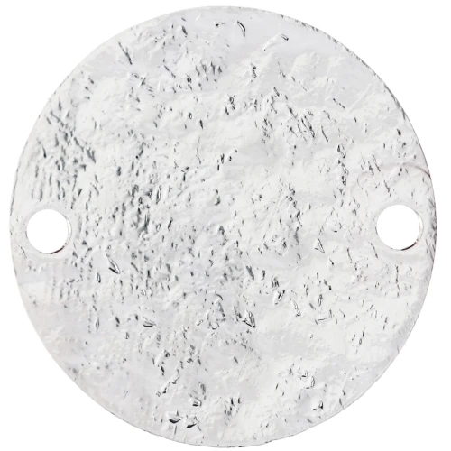 Entrepieza redonda de 15 mm con efecto martillado - Chapado en plata fina x1