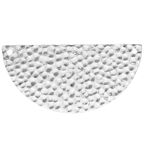 Colgante de entrepieza en forma de media luna martillada, 15 x 30 mm - Chapado en plata fina x1