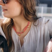 Mi bisutería - Kit de collar con cinta de algodón y dijes de corazón