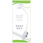 Lámpara con lupa LED recargable con pinza PURElite x1|raw }}