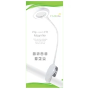 Lámpara con lupa LED recargable con pinza PURElite x1