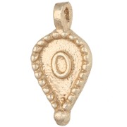 Colgante étnico en forma de gota, tallado, 23 x 11,5 mm - Dorado claro x1