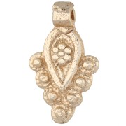 Colgante étnico en forma de gota de 21 x 13 mm con bolitas - Dorado claro x1|raw }}