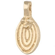 Dije ovalado estriado de 19 x 9 mm con bolitas - Dorado claro x1