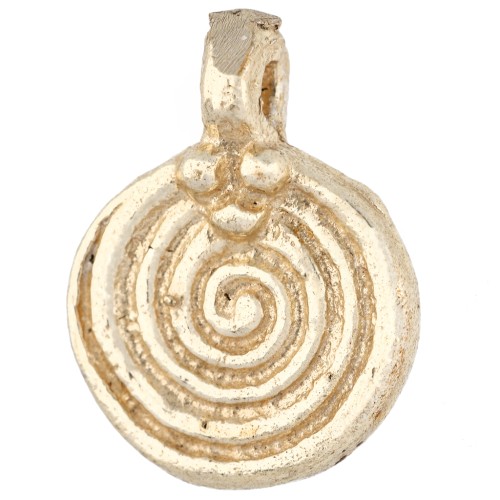 Dije redondo de 14 mm - motivo en espiral - Dorado claro x1