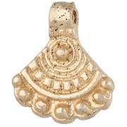 Dije con forma de abanico étnico, 16,5 x 14 mm - Dorado claro x1