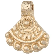 Dije con forma de abanico étnico, 16,5 x 14 mm - Dorado claro x1