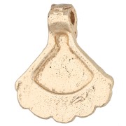 Dije con forma de abanico étnico, 16,5 x 14 mm - Dorado claro x1