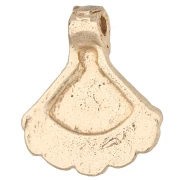 Dije con forma de abanico étnico, 16,5 x 14 mm - Dorado claro x1