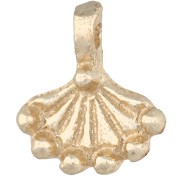 Dije en forma de abanico de 14 x 13 mm con bolitas - Dorado claro x1