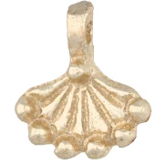 Dije en forma de abanico de 14 x 13 mm con bolitas - Dorado claro x1