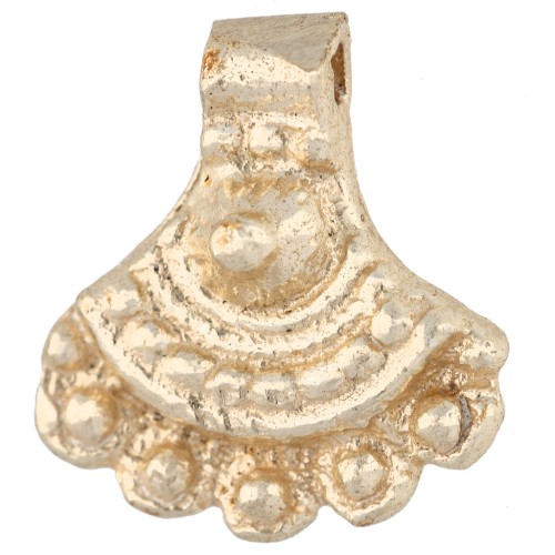 Dije con forma de abanico étnico, 18 x 16 mm - Dorado claro x1