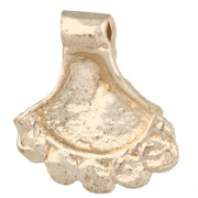 Dije con forma de abanico étnico, 18 x 16 mm - Dorado claro x1