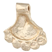 Dije con forma de abanico étnico, 18 x 16 mm - Dorado claro x1