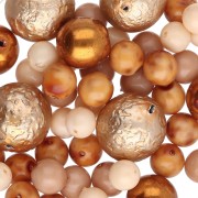 Beige - Surtido de cuentas bohemias - Mezcla dorada, 50 g Surtido de cuentas bohemias - Mezcla dorada, 50 g