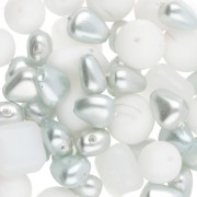 Blanco - Surtido de cuentas bohemias - Mezcla de blanco y plata, 50 g Surtido de cuentas bohemias - Mezcla de blanco y plata, 50 g