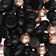 Negro - Surtido de cuentas bohemias - Mezcla de negro y dorado, 50 g Surtido de cuentas bohemias - Mezcla de negro y dorado, 50 g