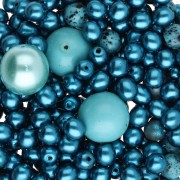 Azul turquesa - Surtido de cuentas bohemias - Mezcla de turquesa, 50 g Surtido de cuentas bohemias - Mezcla de turquesa, 50 g