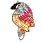Colgante de loro de 73 x 40,5 mm con cuentas bordadas - Multicolor x1