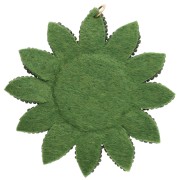 Colgante de flor de girasol de 60 mm con cuentas bordadas - Caqui - Bronce x1