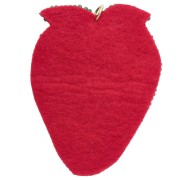 Colgante con forma de fresa de 56 x 42 mm, hecho con cuentas bordadas - Rojo - Verde x1