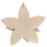Colgante de flor de 38 mm con cuentas bordadas - Beige x1