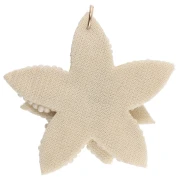 Colgante de flor de 38 mm con cuentas bordadas - Beige x1