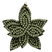 Colgante de flor de 38 mm con cuentas bordadas - Caqui x1